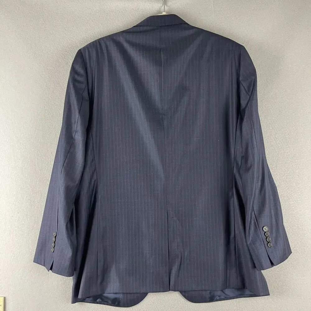 Daniel Cremieux Loro Piana Wool Blazer Sport Coat Men 43R Blue Striped Super 130
